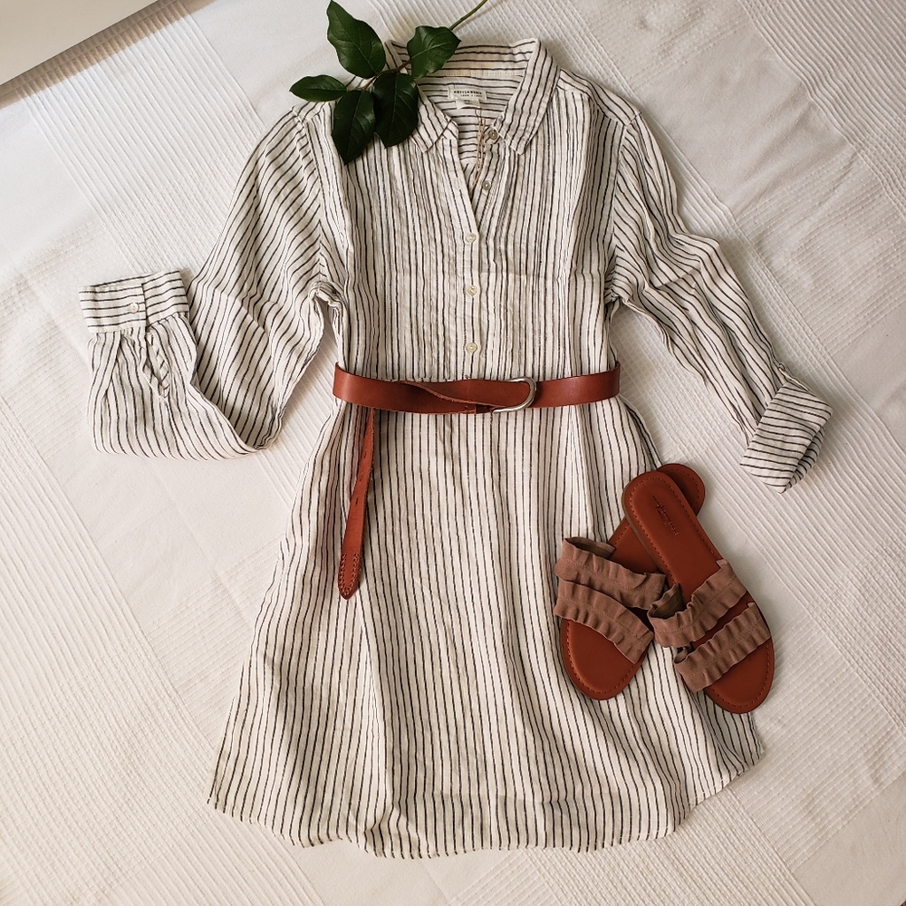 NWT 100% LINEN SHIRTDRESS